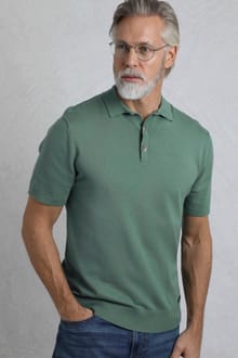 Quentin Short Sleeve Knitted Polo Ivy