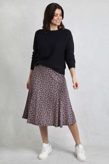 Romaro Printed Jersey Midi Skirt Tea Rose