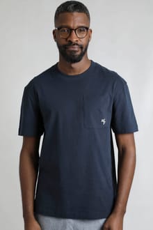 Keaton Organic Cotton Super Soft Pocket T-Shirt Navy