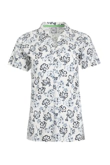 Rehena Organic Cotton Printed Jersey Polo Shirt Off White