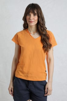 Pernille Organic Cotton Cutaway T-Shirt Orange