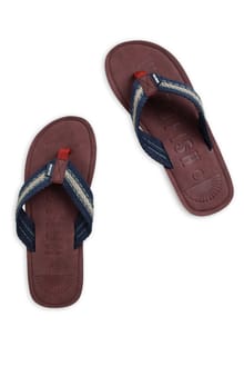 Malham Leather Look Flip Flops Dark Blue