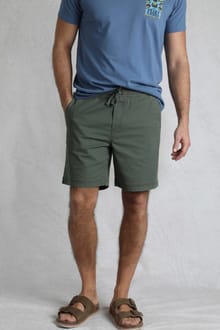 Weston Relaxed Canvas Shorts Army Green