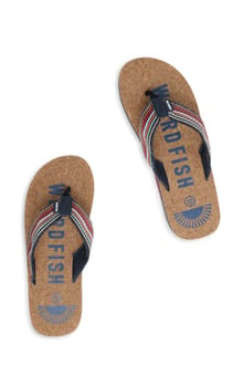 Englewood Cork Flip Flops Dark Blue