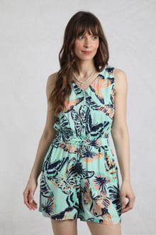 Mare Eco Viscose Printed Playsuit Seafoam