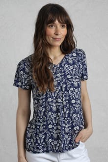 Solle LivaEco™ Printed Viscose Top Rich Navy