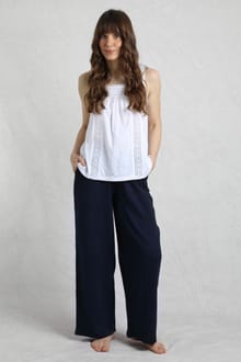 Zelaya Organic Cotton Double Cloth Wide Leg Trousers