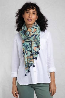 Marelia Eco Printed Scarf Seafoam