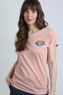 Seashore Organic Cotton Back Print Graphic T-Shirt Dusty Rose