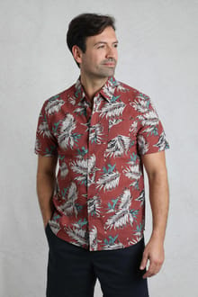 Faraway Organic Cotton Printed Shirt Paprika