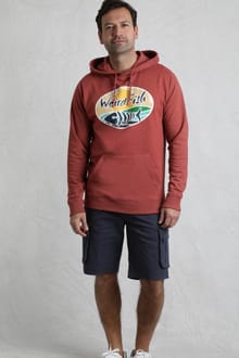 Bryant Front Print Graphic Popover Hoodie Pinot Red