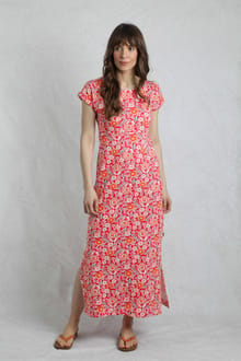 Mirren Organic Cotton Printed Maxi Dress Tango Red