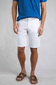 Rayburn Organic Cotton Flat Front Shorts  White