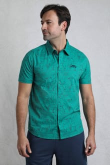 Avondale Short Sleeve Printed Shirt Viridis