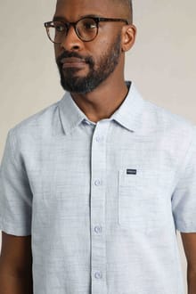 Washton Linen Rich Short Sleeve Shirt  Cobalt Blue