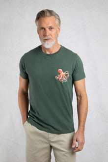 Porter Organic Cotton Chest Print T-Shirt Army Green