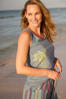 Samsoe Eco Printed Vest Dusty Teal