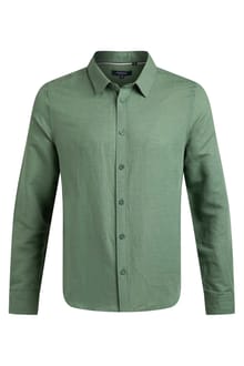 Shaun Linen Rich Long Sleeve Shirt Army Green