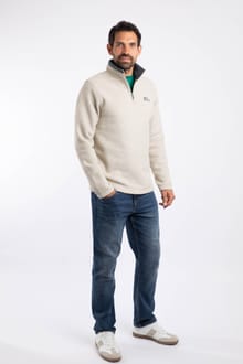 Newark Eco 1/4 Zip Grid Fleece Ecru