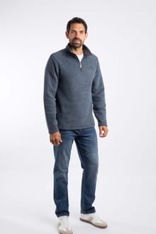 Newark Eco 1/4 Zip Grid Fleece Navy