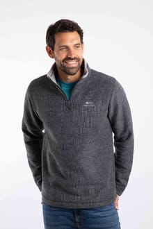 Newark Eco 1/4 Zip Grid Fleece Washed Black