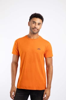 Fished Organic Cotton Branded T-Shirt Brick Orange