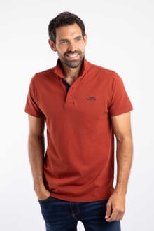 Miles Organic Cotton Pique Polo Burnt Henna