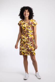 Tallahassee Organic Cotton Printed Jersey Dress Antique Moss