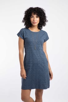 Tallahassee Organic Cotton Printed Jersey Dress Powder Blue
