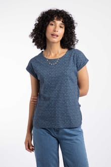 Paw Paw Organic Cotton Printed T-Shirt Powder Blue