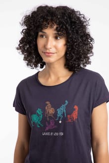 Go Fetch Organic Cotton Graphic T-Shirt Dark Navy