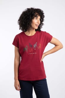 Go Fetch Organic Cotton Graphic T-Shirt Garnet