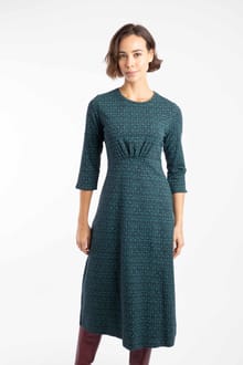 Felicity Organic Cotton Printed Jersey Midi Dress Green