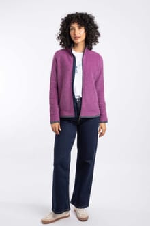 Ariana Full Zip Grid Fleece Purple Wine