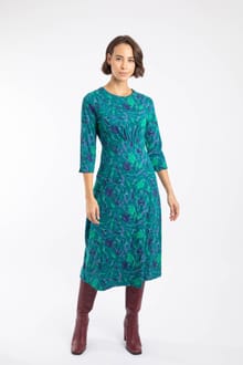 Felicity Printed Jersey Midi Dress Leaf Green