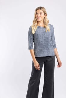 Pinto Organic Cotton Printed Jersey Tee Navy