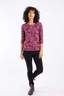 Pinto Organic Cotton Printed Jersey Tee Plum