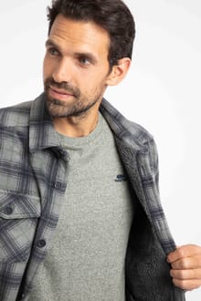 Tyburn  Check Fleece Shacket Cement