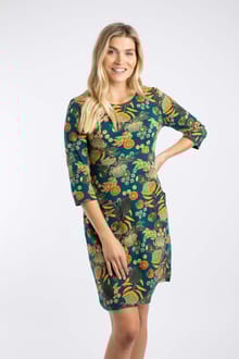 Starshine Organic Cotton Printed Jersey Dress Deep Teal