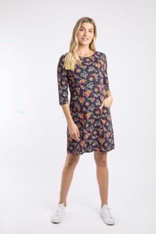 Starshine Organic Cotton Printed Jersey Dress Dark Blue