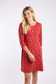 Starshine Organic Cotton Printed Jersey Dress Garnet