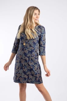 Starshine Organic Cotton Printed Jersey Dress Moonlight Blue