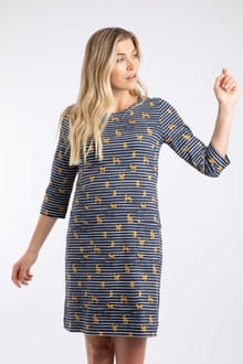Starshine Organic Cotton Printed Jersey Dress Ochre