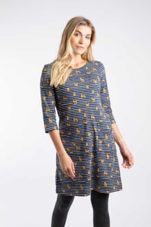 Starshine Organic Cotton Printed Jersey Dress Ochre