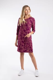 Starshine Organic Cotton Printed Jersey Dress Plum