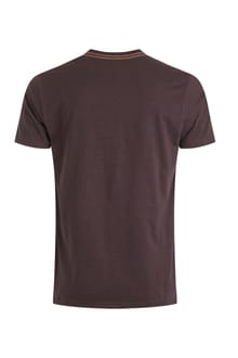 Pyramid Vista Organic Cotton Slub Chest Stripe Graphic Tee Chocolate