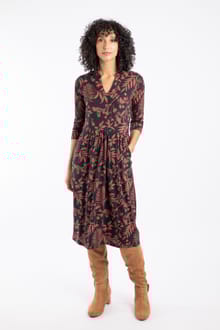Isolde Printed Jersey Midi Dress Bitter Chocolate