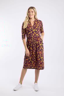 Isolde Printed Jersey Midi Dress Night Blue