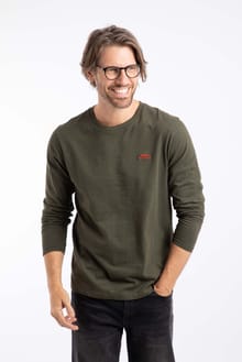 Fins Branded Long Sleeve T-Shirt Fir Green