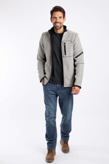 Berhan Full Zip Lined Eco Macaroni Limestone